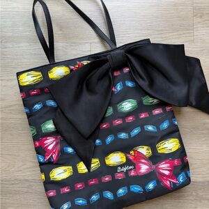 New without Tags Brighton Black Tote with Multicolor Gem Design and Satin Bow